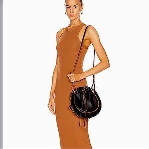 Loewe Small black/brown piping horseshoe bag NWT